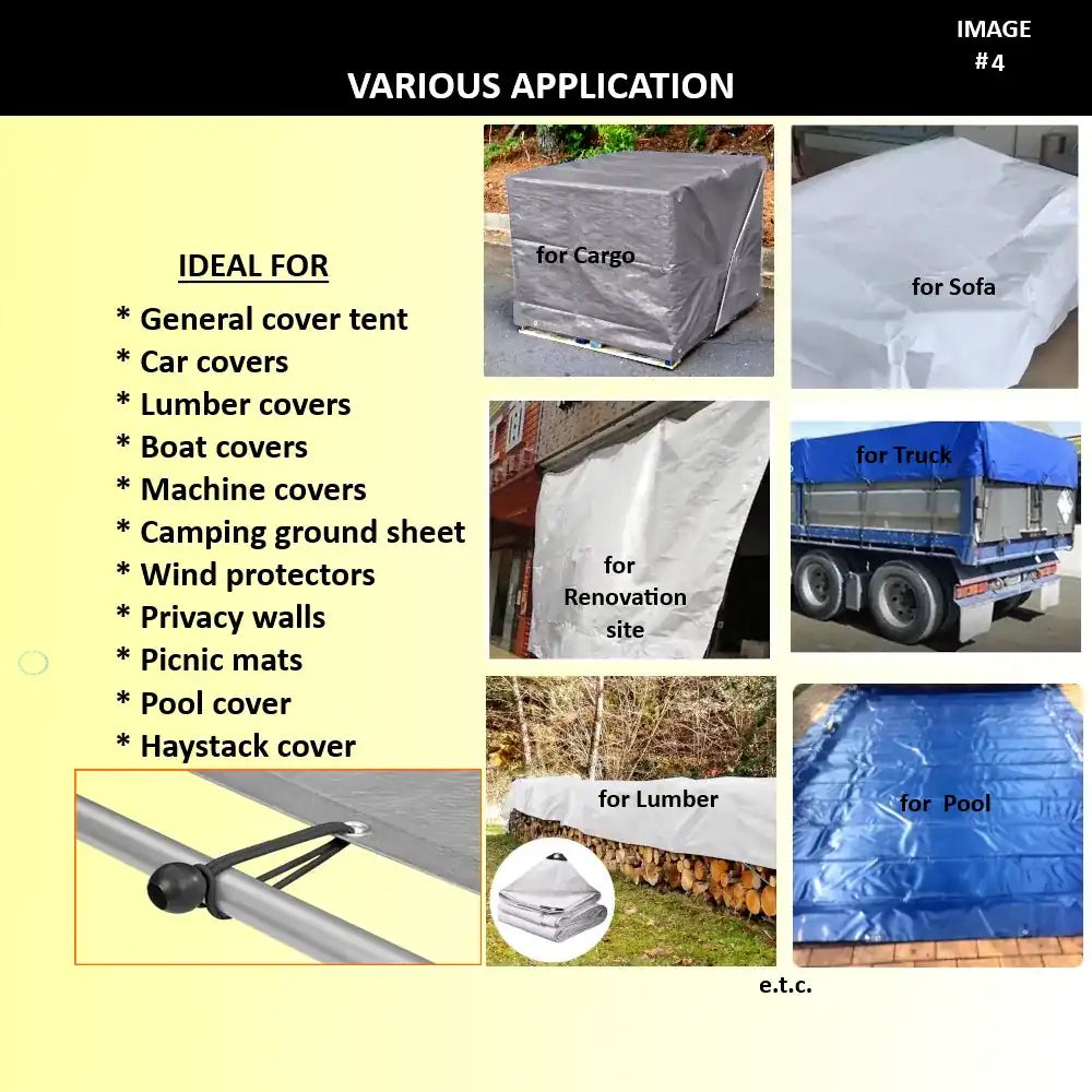 Silver Canopy Tarp Tarpaulin 6 Oz 12 Mil Heavy Duty #ST12M -from 24.67! Shop now at OdcDeals