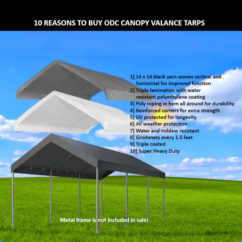 Replacement Valance Canopy Tarp Heavy Duty 12 mil 6 oz -from 195.97! Shop now at OdcDeals