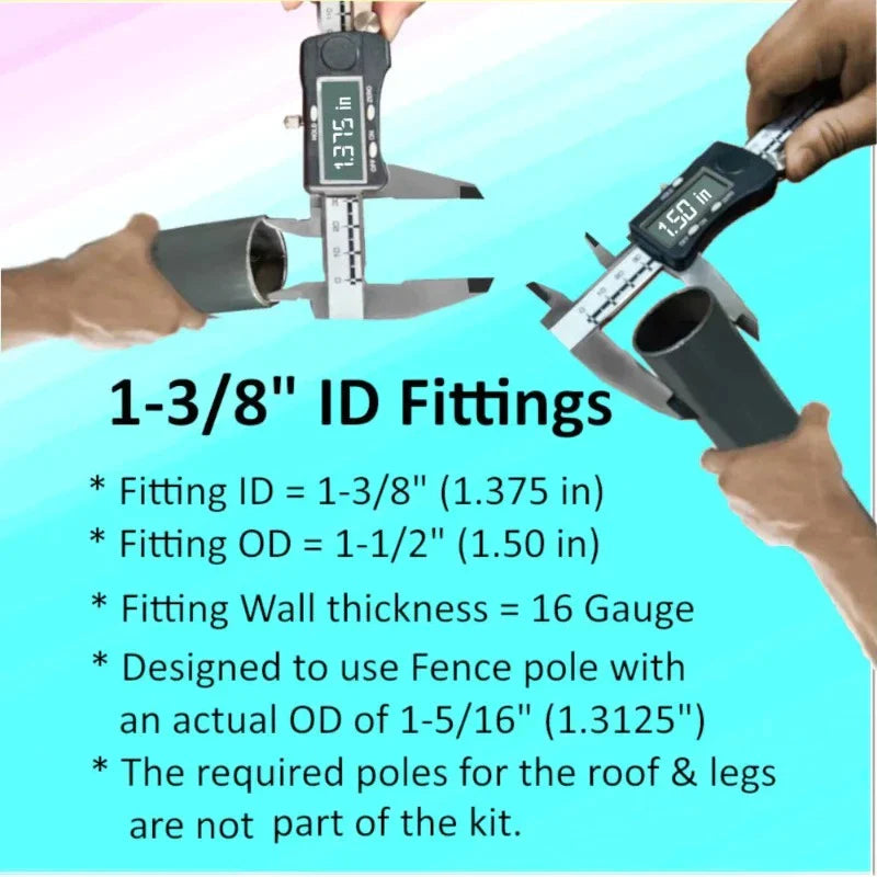 canopy frame brackets-High Gable Reinforced Canopy Fittings Kit 1-3/8"ID - Shop now at OdcDeals