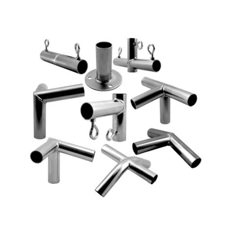 Set of carport brackets on a white background