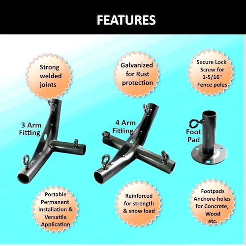 canopy frame brackets-High Gable Reinforced Canopy Fittings Kit 1-3/8"ID -Features! Shop now at OdcDeals