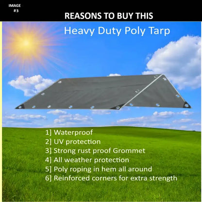 Silver Canopy Tarp Tarpaulin 6 Oz 12 Mil Heavy Duty #ST12M -from 24.67! Shop now at OdcDeals
