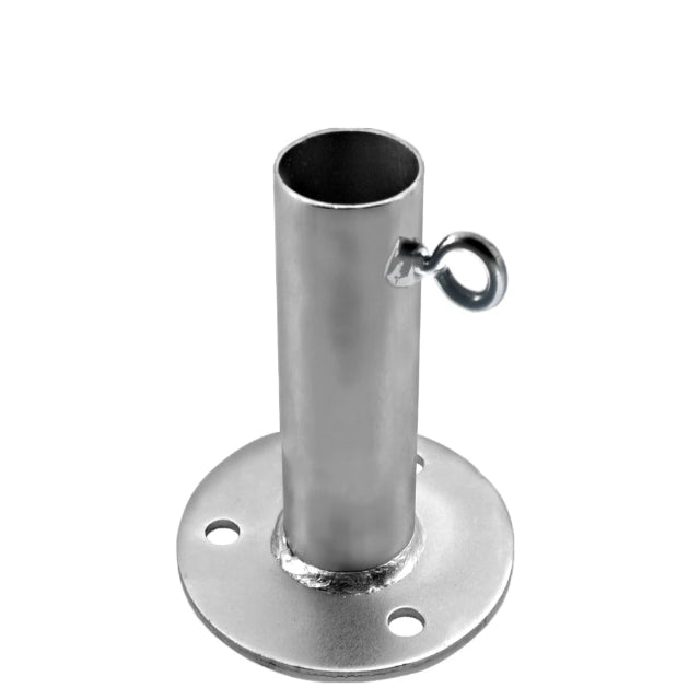 Tent footpad with lock screw for 1-inch EMT tubing – secure screw-on rubber feet for stable tent base