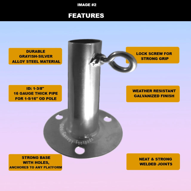 Canopy Foot Pad with Lock Screw 1-3/8 ID #RFP138 -from 32.99! Shop now at OdcDeals