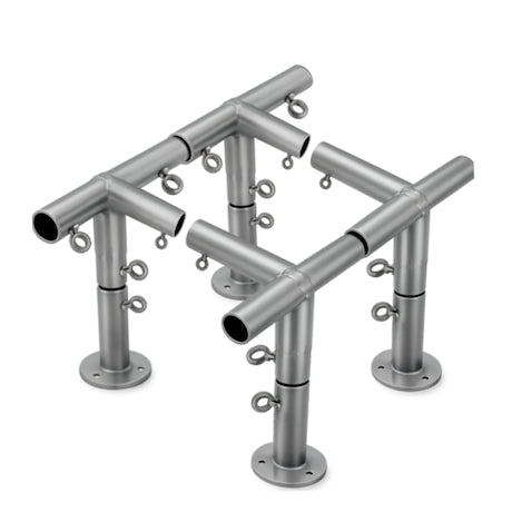 Set of RSR steel pipe brackets on double rib