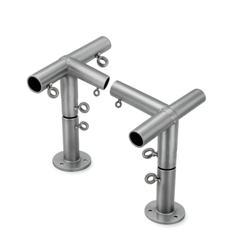 Set of RSR steel pipe brackets on single rib