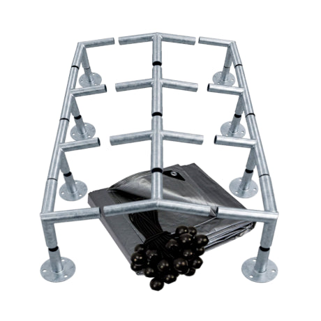 Metal low-peak carport 8 legs with tarps and bungee - odcdeals.