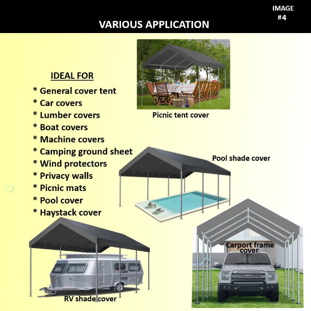 caddy tarp End Tarp for Carport Enclosure 10ft & 18ft – Odc Canopy Kit Deals