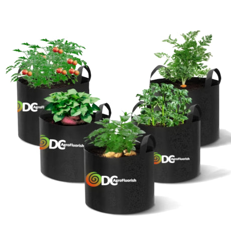 10pc plant grow bags for garden and greenhouse reusable breathable fabric grow bag