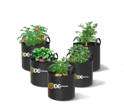 10pc plant grow bags for garden and greenhouse reusable breathable fabric grow bag