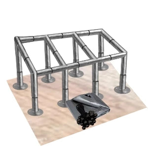 slant roof carport kit - silver