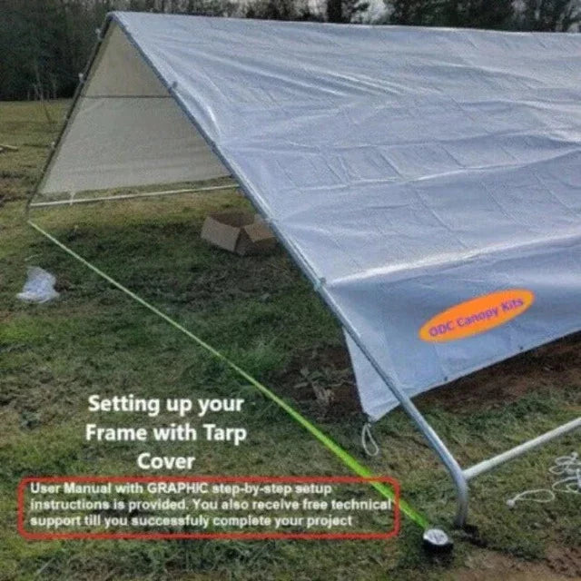 Carport Canopy Kit with Tarp High Peak 1-3/8 ID - From $89.99! Shop now at ODC DEALS