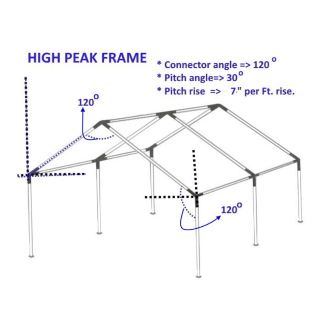 1-3/4"ID High Peak Carport Kit w/ Tarp #TK134ID -from 169.99! Shop now at OdcDeals