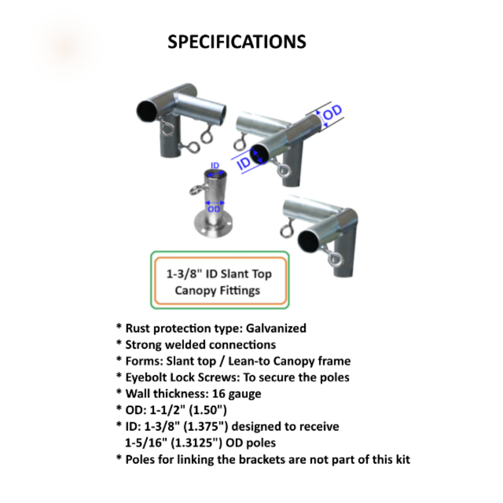 Slant Roof Canopy Brackets Kit - w/ Eye-bolt. Garden RV Tent -from 172.99! Shop now at OdcDeals
