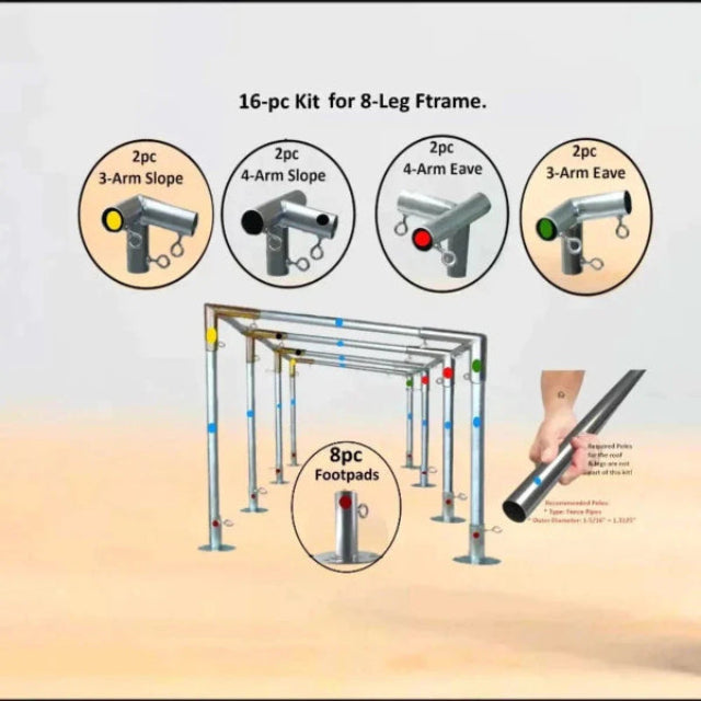 Slant Roof Canopy Brackets Kit - w/ Eye-bolt-kit-16pc-OdcDeals