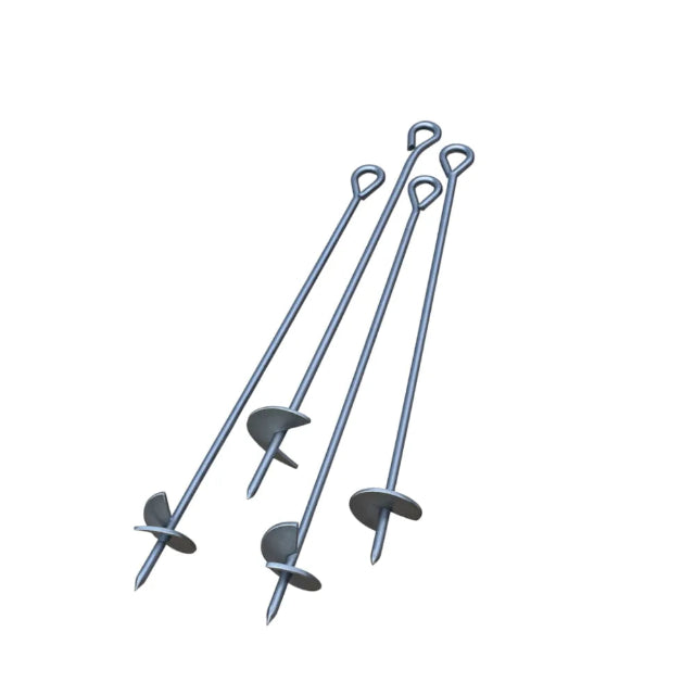 Canopy stakes, rebars, auger screws, and ground anchors for securely anchoring canopy and carport canopy design