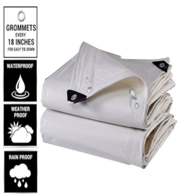 White Heavy Duty Canopy Tarp Tarpaulin Tent Cover 6 Oz 12 Mil - From $24.67! Shop now at ODC DEALS